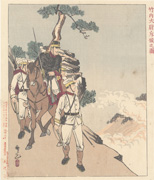 Illustration of Captain Takeuchi Scouting from the series Sino-Japanese War Picture Book